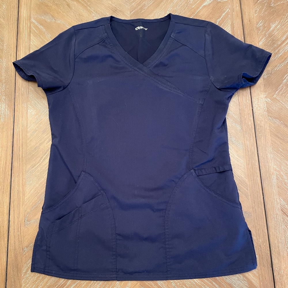 Scrubstar Women's Solid Contrast V-Neck X-SMALL